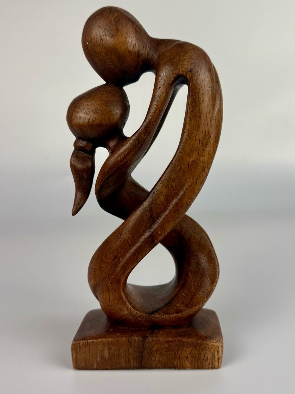 Hugging Couple Abstract figurine, Modern Art, Handcrafted wood carving Love Gift